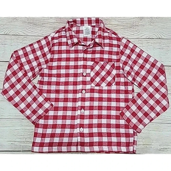 Draper James x Lands End 2pc Flannel Pajama Set Kids Size 8 Red White Check - Picture 2 of 6